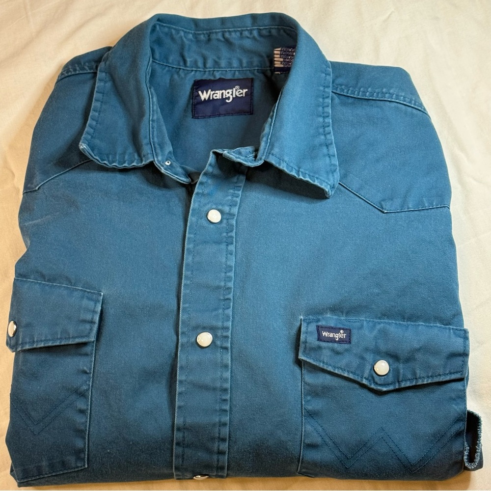 Wrangler Men's Teal Blue Shirt